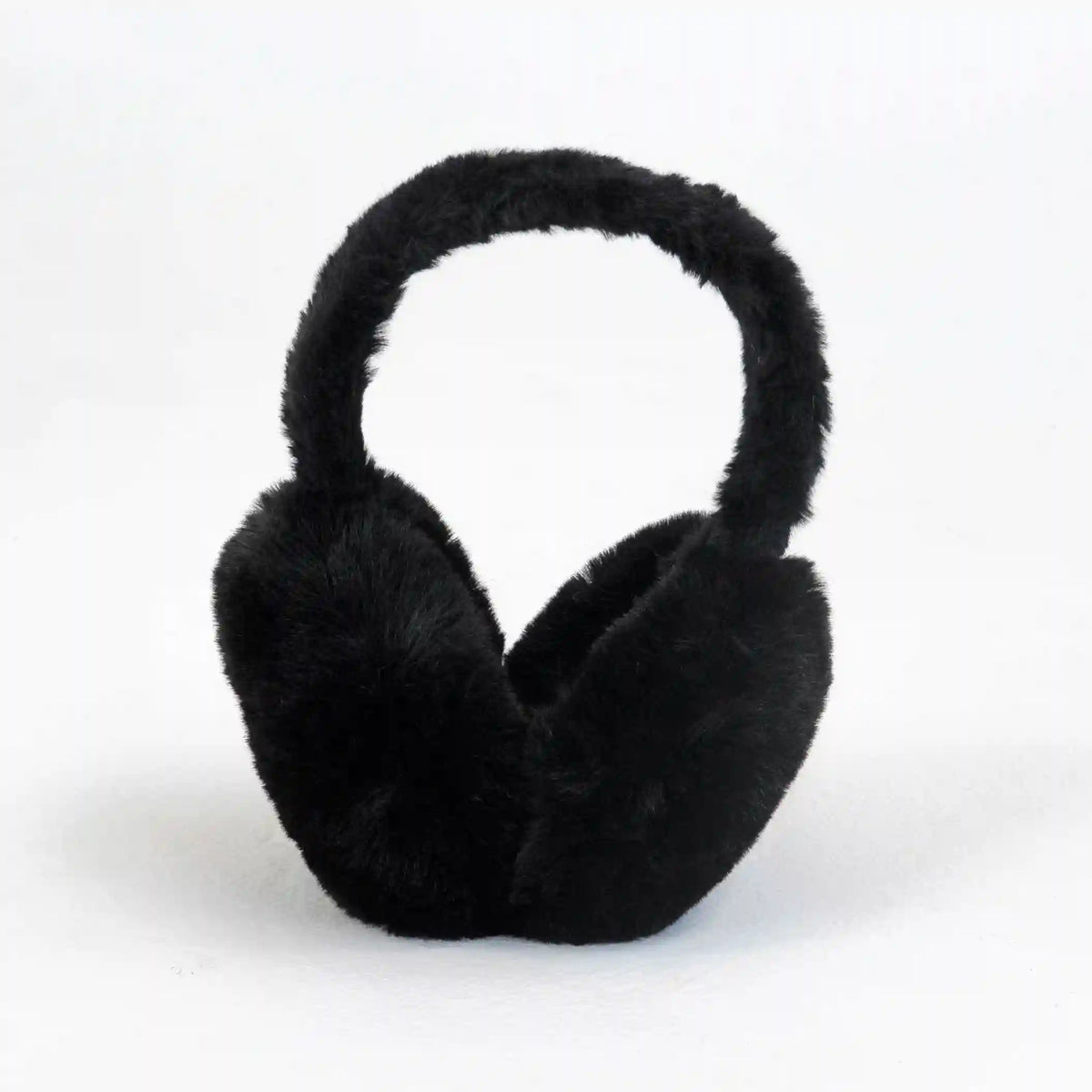 Silky Faux Fur Earmuffs - Black
