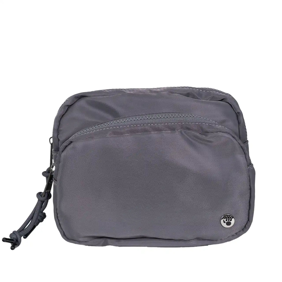 SQUARE DOUBLE ZIP WAIST BAG/SLING DARK GRAY
